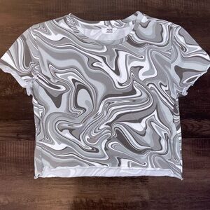 Green Marble Cropped Tshirt